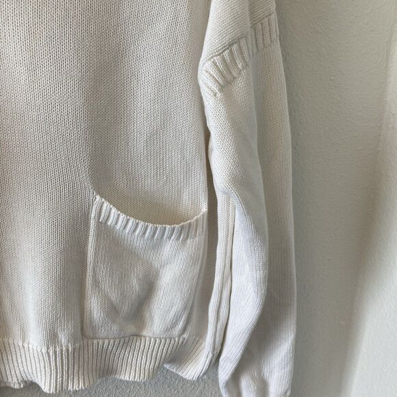 J. Crew Sweater Women's Sm Cotton Cashmere Blend Pocket Mockneck White Preppy - Picture 6 of 14